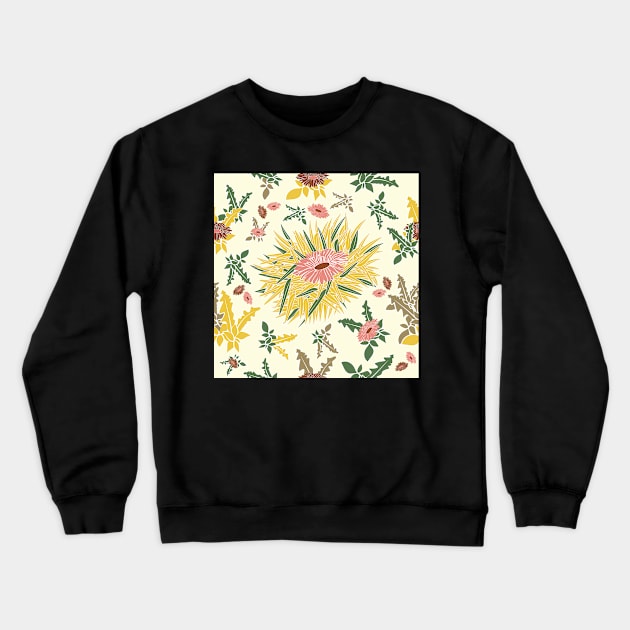 Floral Weeds Crewneck Sweatshirt by sarakaquabubble